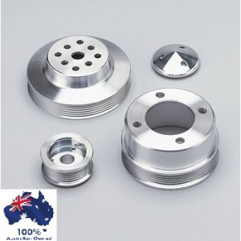 FORD FALCON MUSTANG CLEVELAND 302 351C SERPENTINE PULLEY SET 6 GROOVE WATER PUMP CRANK & ALT - 4 BOLT  69 +
